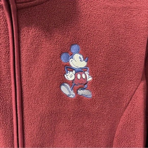 Disney Parks Mickey Mouse Full Zip Fleece Jacket Women’s Size M Disney World Red - Picture 2 of 6